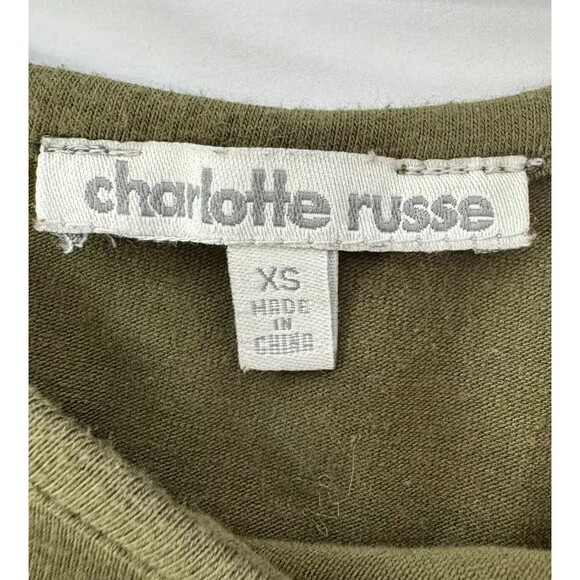 Womens Charlotte Russe Olive Green Long Sleeve Skater Flowy Dress XSmall - Picture 4 of 8